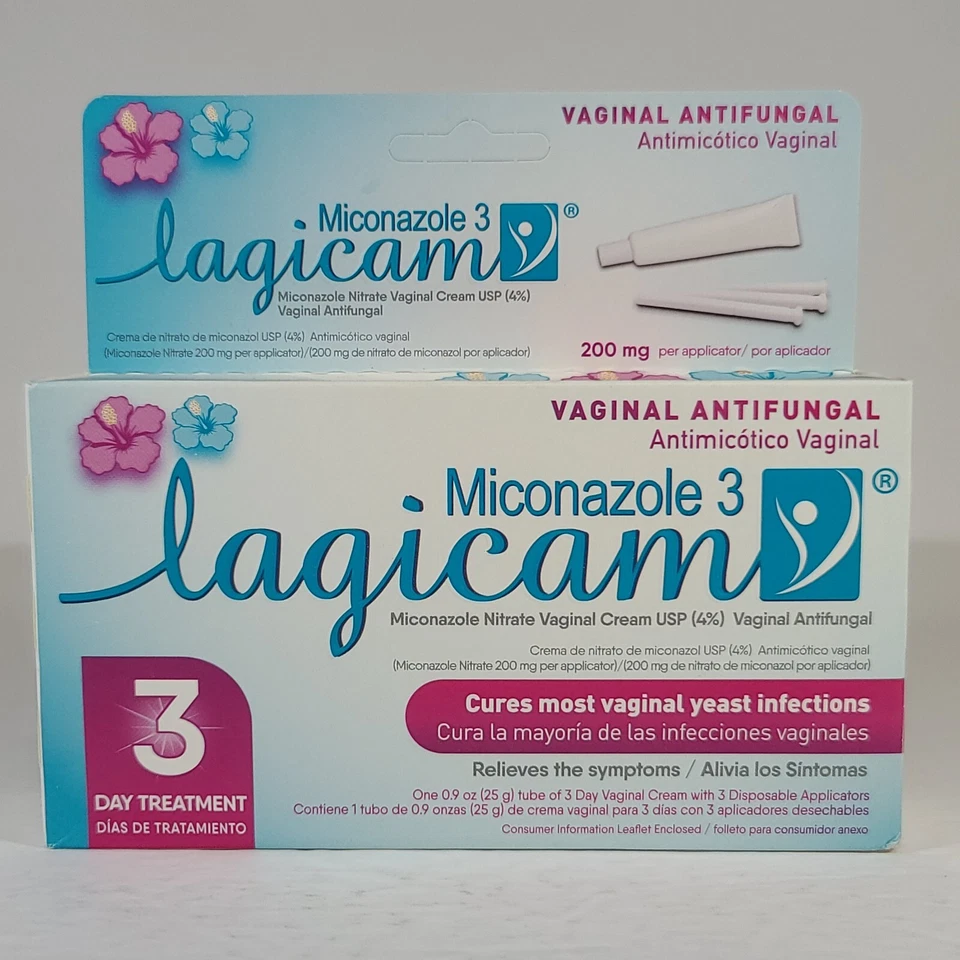 Lagicam Vaginal Yeast Infection Antifungal 3 Day Treatment Cream
