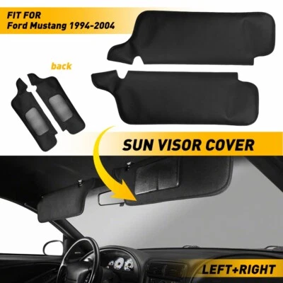 For 94-04 Ford Mustang Sun Visor Replacement Cover Driver Passenger Repair Black Foto 1 de 4