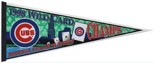 1998 Vintage Chicago Cubs NL Wild Card Champs 12 X 30 Wincraft Felt Pennant - Picture 1 of 1