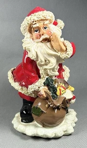 Vintage Spaghetti Borte Weihnachtsmann Harz Hohlform Figur Weihnachtsdeko - Bild 1 von 12