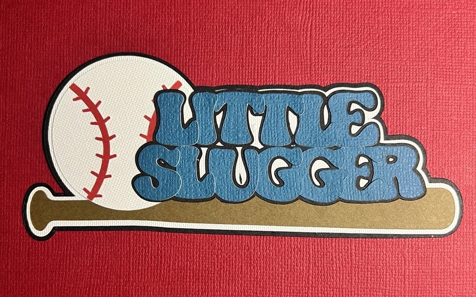 Baseball Little Slugger Die Cut Title. Várias camadas. Feito à mão. - Imagem 1 de 1