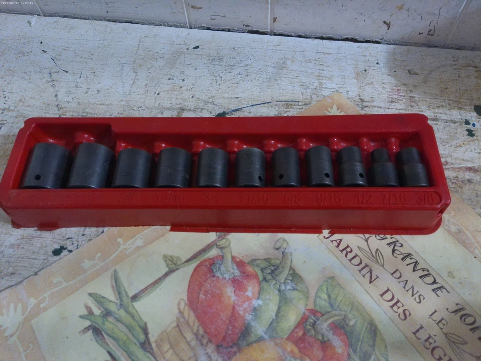 Snap-on SET 11 pc 6 point 1/2" Dr IM320-IM120A Shallow Impact Socket Set 311IMYA - Image 1 of 1