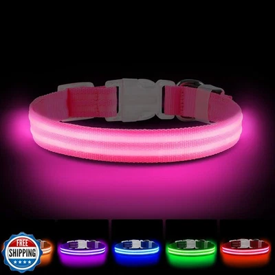Collar LED para Perros, Collar de Perro con Luz USB Recargable, Perro Brillante Ajustable  Foto 1 de 4