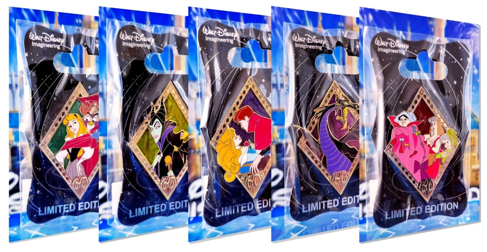 Disney WDI Diamond Pin Set - Sleeping Beauty 60th Anniversary LE 250 - Image 1 of 1