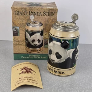 Budweiser Giant Panda Beer Stein Endangered Species 61058 Vintage 1992 6.5" - Picture 1 of 23