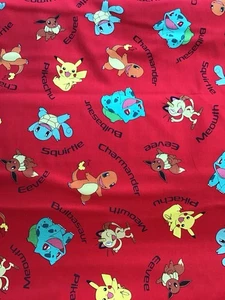 1 YARD Pokemon Cotton Fabric 36”x42” - Picture 1 of 1