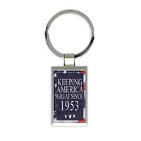 America Great 1953 Birthday : Gift Keychain Keeping Classic Flag Patriotic Age