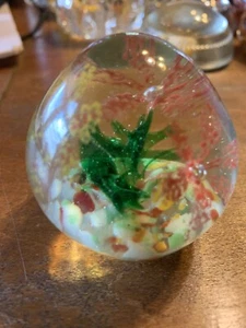 Glass Paperweight Ocean Theme Egg Shape - Picture 1 of 12
