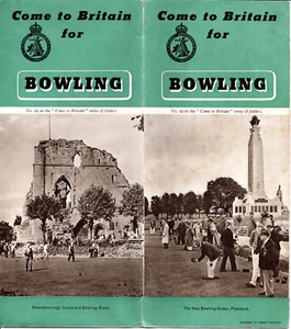 T30-80339 Orig 1930s Flyer Map "Come to Britain for Bowling" 16x17 folded out - Picture 1 of 2