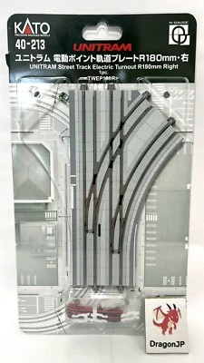 KATO N Scale Model Railway UNITRAM 40-213 Electric Turnout Right 180mm New - Image 1 of 3