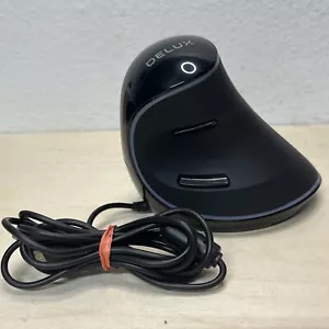 Delux M618 Plus Vertical Mouse Carpal Tunnel Black USB Wired RGB LIGHT - Picture 1 of 6