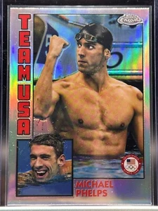 2024 Topps Chrome U.S. Olympics Michael Phelps 1984 Topps #84T-5 Swimming - Picture 1 of 2