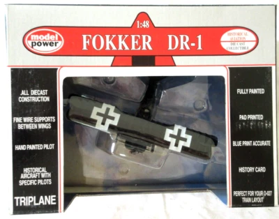MODEL POWER 6432 LIEUTENANT JACOBS FOKKER Dr-1 TRI PLANE METAL FINISHED MODEL - Image 1 of 3
