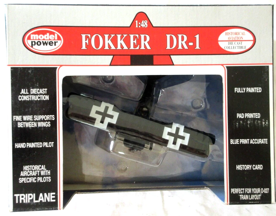 MODEL POWER 6432 LIEUTENANT JACOBS FOKKER Dr-1 TRI PLANE METAL FINISHED MODEL - Image 1 of 3