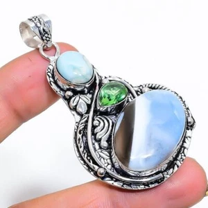 Owyhee Colgante de joyería de plata de ley 925 hecho a mano con piedras... - Imagen 1 de 1