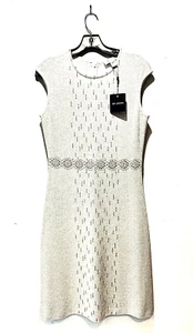 ST JOHN COLLECTION SANTANA KNIT light CREAM with GOLD highlights DRESS - Picture 1 of 11