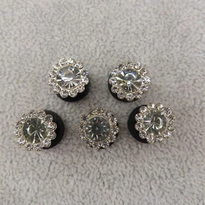 CLEAR Rhinestone Shoe Charms for Shoes Bling Luxury Sparkle Rhinestones Set of 5 - Picture 1 of 5