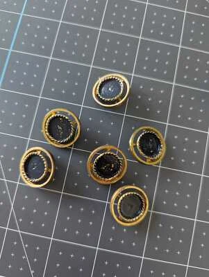 Heavy Gold Metal Shank Buttons with Enamel Center - 7/8" - Image 1 of 4