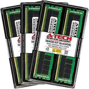 384GB 6x 64GB PC4-3200 RDIMM QNAP TS-h1090FU-7302P-256G Memory RAM - Picture 1 of 4