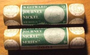 2004 Jefferson NICKEL ROLL- Keelboat - 5 Sets - 10 MINT WRAPPED ROLLS 💥💥💥💥💥 - Picture 1 of 1