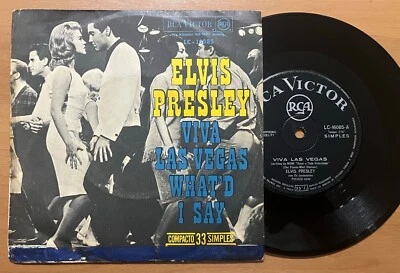 Elvis Presley - Viva Las Vegas /What'd I Say 7" 1964 MONO PROMO PS Unique Brazil - Image 1 of 2