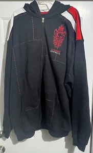 Coogi Hoodie Men’s 5XL Black/Red Long Sleeve Y2K Full Zip Heavyweight - Picture 1 of 12