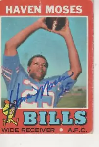 HAVEN MOSES FIRMADO 1971 TOPPS #112 - BILLETES DE BÚFALO - Imagen 1 de 1