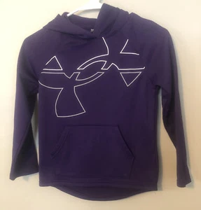 Under Armour Hoodie Youth YSM Purple Graphic Pullover Sweater Loose Cold Gear - Picture 1 of 5