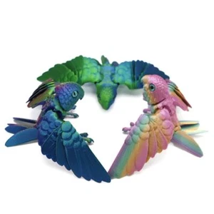 3D Articulated Parrot Toys 3D Printed Parrot Model Flexible Poseable Joints - Picture 1 of 15