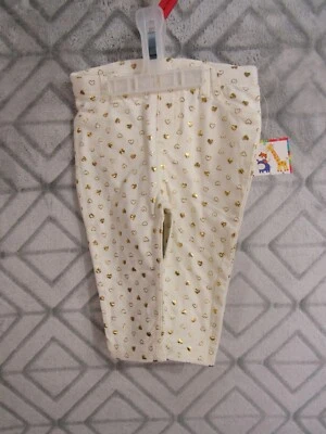 Nuevo Garanimals Jegging Talla 3 6 Meses Niñas Marfil Dorado Corazones Bolsillos Traseros Foto 1 de 3