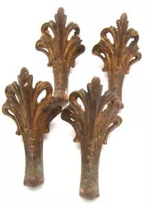4 CORNER BRACKET FEET FRENCH FOR CLOCK OR FURNITURE BRONZE - Picture 1 of 6
