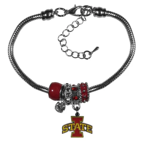 Iowa State Cyclones Euro Bead Style Bracelet [NEW] NCAA Wrist Jewelry Necklace Cover