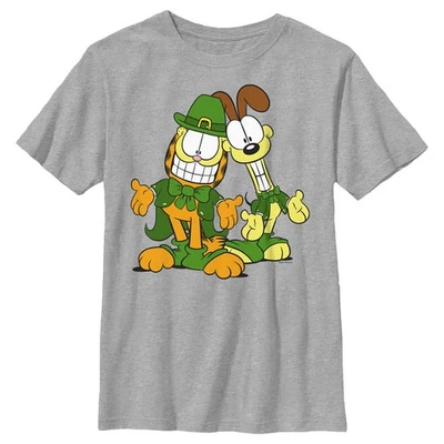 Boy's Garfield St. Patrick's Day Odie and Garfield Leprechaun Duo T-Shirt - Image 1 of 2
