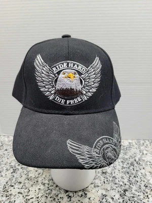 EAGLE WINGS JOYCAP CHOPPERS MOTORCYCLE RIDE HARD DIE FREE ADJUSTABLE CAP HAT - Image 1 of 4