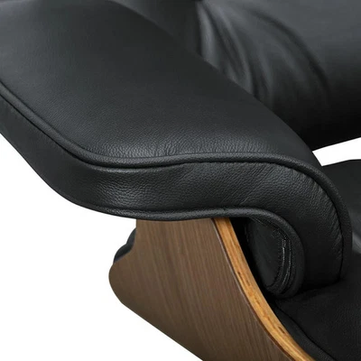 Mid Century Lounge Chair and Ottoman Genuine Italian Leather Eams Swivel Chair - Image 1 of 4