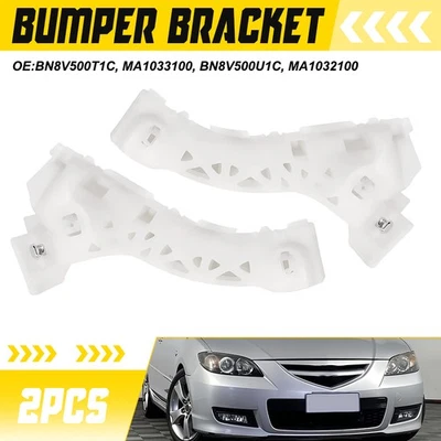 For 2004-2008 Mazda 3 Sedan Bumper Retainer Bracket Front Left Right 2X White US - Изображение 1 из 4