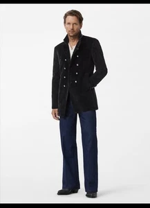 $1798 NWT Brand New John Varvatos Collection Regan Coat Mens Black EU 52 USA 42 - Picture 1 of 19