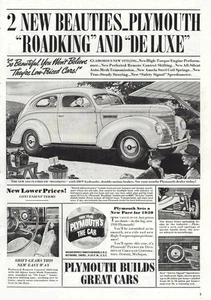 1939 Plymouth Roadking: 2 New Beauties Vintage Print Ad - Picture 1 of 1