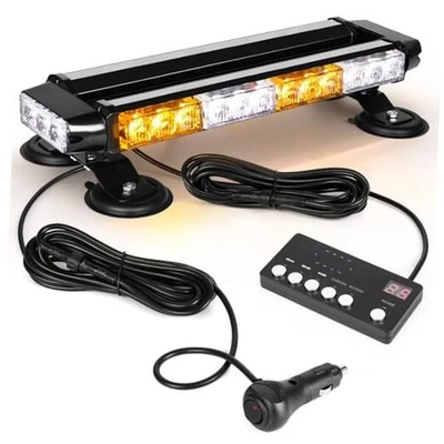  Стробоскопический фонарь на крышу 30 светодиодов, желтый/белый алюминиевый двухсторонний аварийный  - Изображение 1 из 4