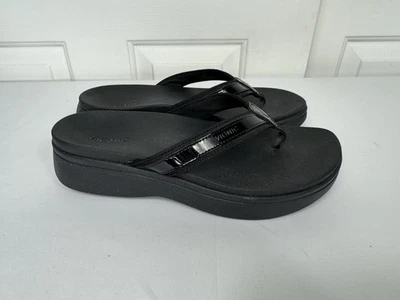 Vionic High Tide II Platform Sandals Women’s 8.5 Black Orthotic Support FlipFlop - Image 1 of 4