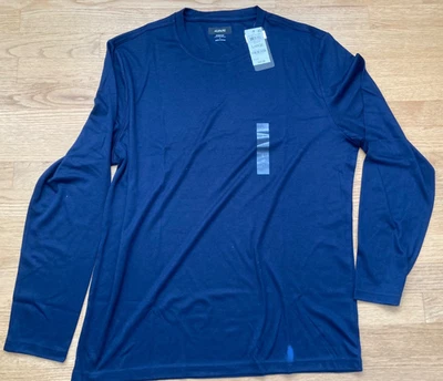 Camiseta Alfani Alfatech Manga Larga Elastizada Cuello Redondo, Neo Azul Marino, Grande - Nueva con Etiquetas Foto 1 de 4