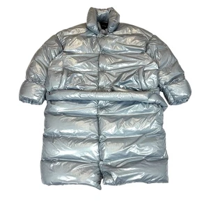 Entire Studios blauer RBI Daunenmantel Damen Medium Metallic Puffer - Bild 1 von 14