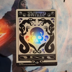 MTG Swamp Foil Secret Lair Alien Auroras  0890 Bonus Card Drop 2024 - Picture 1 of 2