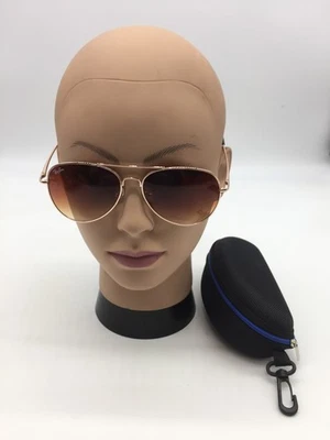 Ray-Ban Aviator Rose Gold Designer Sunglasses 58-14-144 Brown Lens - Image 1 of 4