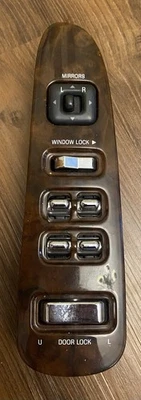1998-2002 Lincoln Town Car Driver LH Master Power Window Switch W/Wood Bezel OEM - Image 1 of 3