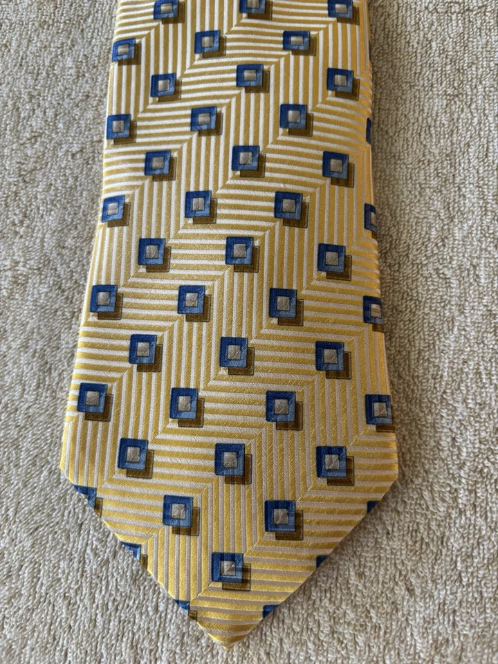 Corbata Ermenegildo Zegna Hombre Seda Geométrica Hecha en Italia Nueva con Etiquetas Foto 1 de 4