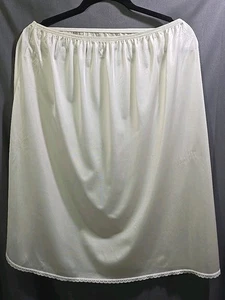 XL Nylon Halb Slip Vassarette Einzelnaht mit Schlitz Elfenbein Taille 32"-42" L 25" - Bild 1 von 10