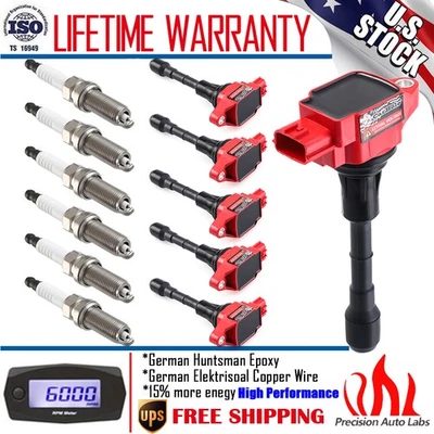 6 Pack Ignition Coil & Spark Plug For Nissan Maxima Altima Pathfinder Infiniti — 第 1/4 张图片