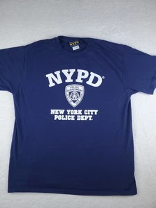 NYPD Men's T-Shirt Officially Licensed (Navy Blue / White) | Men's Size XL - Picture 1 of 20