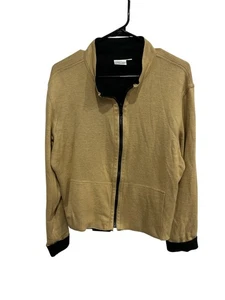 Tail Langarmjacke mit durchgehendem Reißverschluss hellbraun schwarz Stehkragen Taschen gemütliche Oberbekleidung - Bild 1 von 8